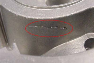 A Crack defect On A Die Cast