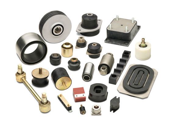 Rubber to metal bonded parts